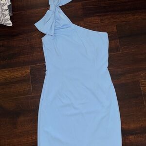 Baby Blue One-Shoulder Dress